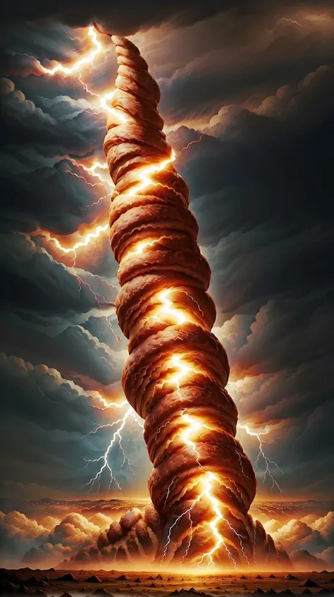 CroissantStyle thunder crashing as ornate lightning splits the sky in a dark fantasy kingdom <lora:CroissantStyle:0.7>