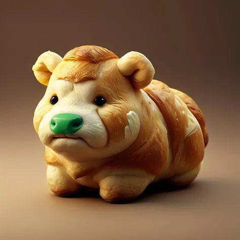 best quality, CroissantStyle cow  <lora:CroissantStyle:0.7>,green leaf, <lora:fat:0.5>