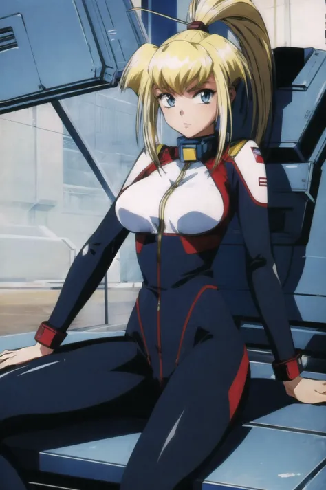 masterpiece, best quality, 1girl, ultra detailed, <lora:add_detail:0.5>, <lora:rio_FW:1> , high ponytail, plugsuit, skin tight, gundam cockpit , sitting