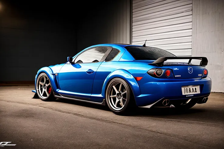 MAZDARX8,night city, custom racing car body modified graffiti, NFS, stance, photorealistic, shot by Sony a7iii, <lora:MAZDARX8_1:1>
