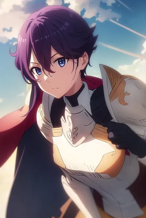 beefeaterecaty, <lora:beefeater e caty s2-lora-nochekaiser:1>,
beefeater e caty, short hair, purple hair, blue eyes, hair between eyes,
BREAK skirt, gloves, cape, armor, shoulder armor, gauntlets,
BREAK outdoors, forest, nature, sun, sky, clouds, trees, grass,
BREAK looking at viewer, (cowboy shot:1.5),
BREAK <lyco:GoodHands-beta2:1>, (masterpiece:1.2), best quality, high resolution, unity 8k wallpaper, (illustration:0.8), (beautiful detailed eyes:1.6), extremely detailed face, perfect lighting, extremely detailed CG, (perfect hands, perfect anatomy),