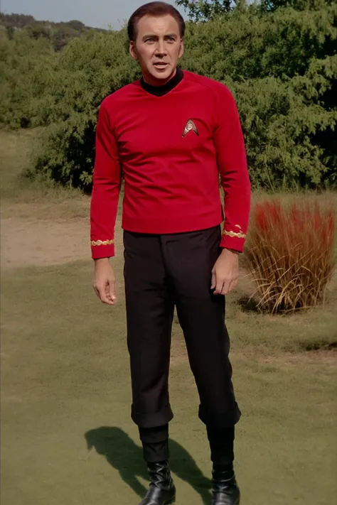 Analog style, NCCG wearing red and black tosunfm uniform, <lora:TOSUITV11:0.8> <lora:NCCG3_3045:1>