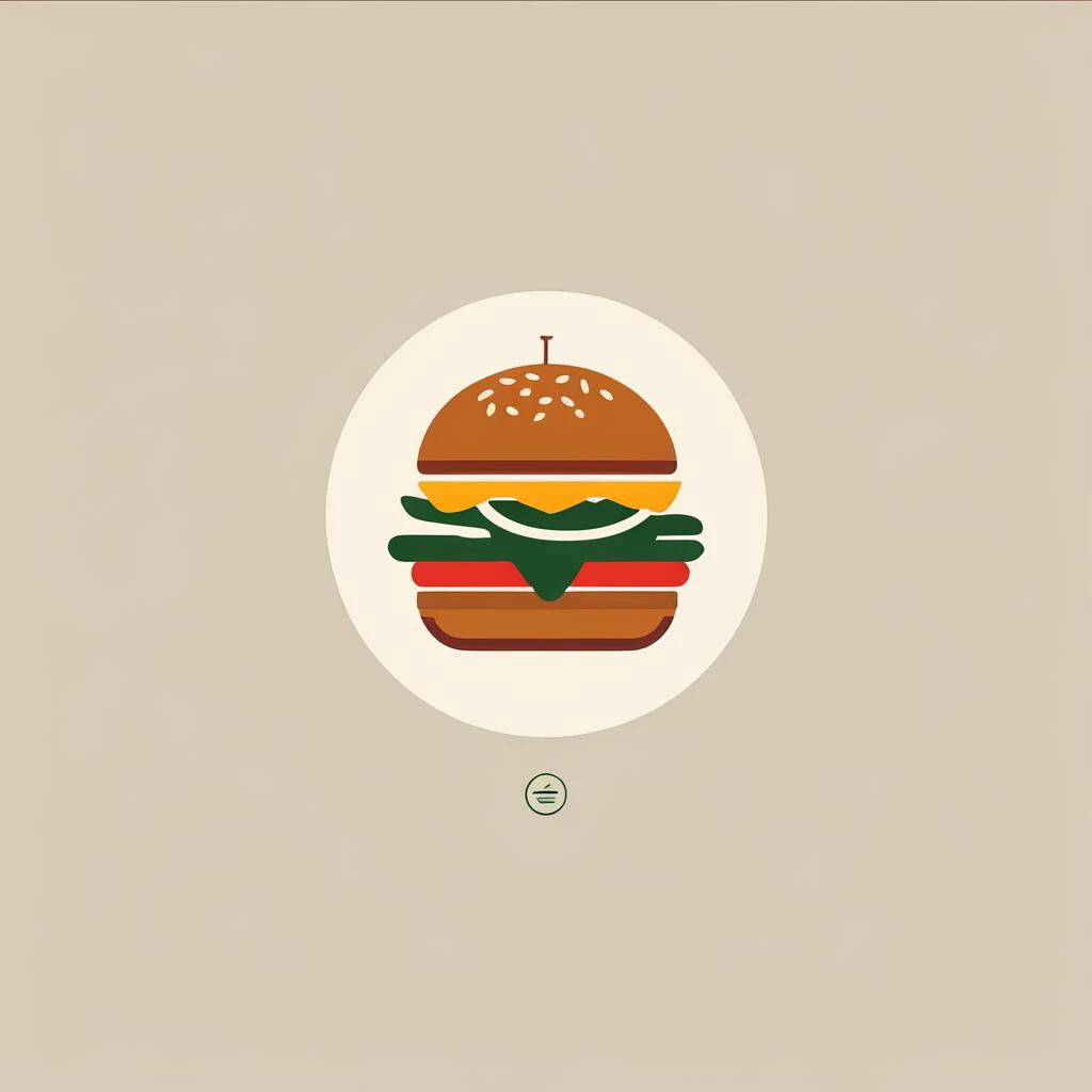 a logo for a burguer shop, burguer, food, minimalist, LogoRedAF, <lora:LogoRedmond_LogoRedAF:1>