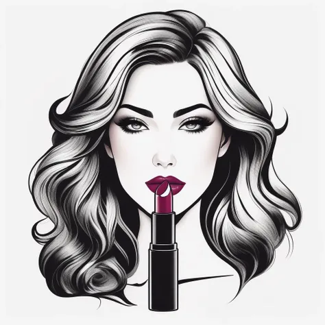 A logo for a sexy woman lipstick, detailed, LogoRedAF, <lora:LogoRedmond_LogoRedAF:0.5>