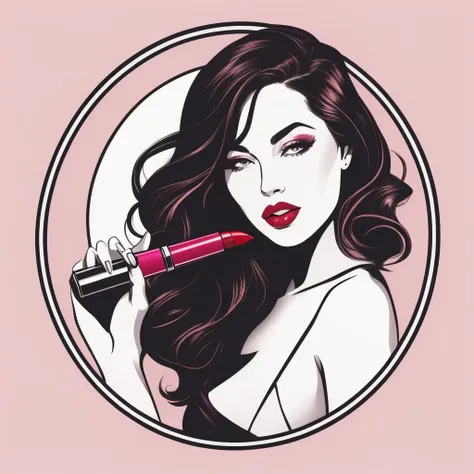 A logo for a sexy woman lipstick, detailed, LogoRedAF, <lora:LogoRedmond_LogoRedAF:0.5>