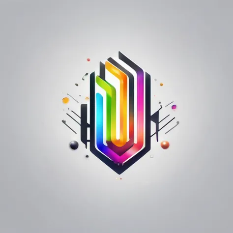 A logo for a tech company with microchips, quantum computing, artificial intelligence, machine learning, modern, colorful, vibrant colors. LogoRedAF <lora:LogoRedmond_LogoRedAF:1>