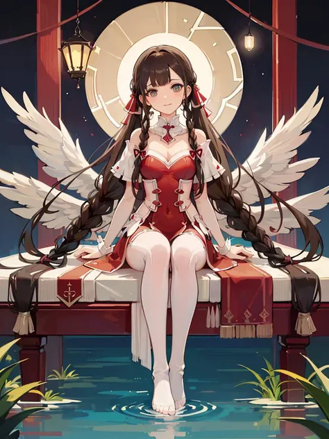 (best quality), (masterpiece), incredibly_absurdres, highly detailed, refined rendering, illustration, (highres), original, night_sky, (close_on:1.2), (close shot),1girl,qinge,sitting on the tree and soaking feet,floating ribbon, brown hair
<lora:qinge-000020:1>