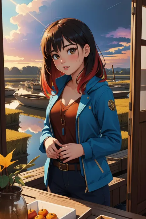 1girl, [ (by Jim Davis:0.9) | (Cristina McAllister:0.7) ], dramatic Painting, best quality, landscape of a ([The Dead Marshes|Vietnam]:1.3) from inside of a Market, it is very Unappetizing and [Greedy|Rusty], autumn water and Milky Way in background, Thunderstorm, Maximalist, Peaceful, Royalcore, short lighting, F/1.8, anaglyph filter, Supernova, opulent, 4K, RTX, ultra detailed