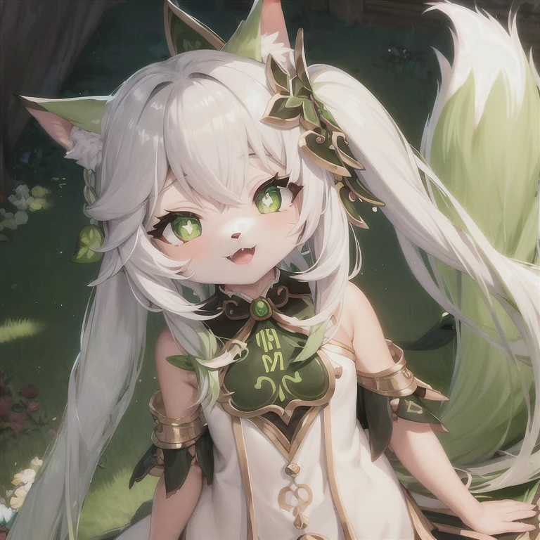 (fluffy anthro furry:1.3), 1girl, solo, hair, fox, fox ears, furry, <lora:nahidaGenshinImpact_v10:1>,nahida \(genshin impact\),cross-shaped pupils, green eyes,(ponytail, pointy ears:0.6),best quality,masterpiece,a very delicate and beautiful , (one cute girl at the center:1.2), (solo:1.3), nahida \(genshin impact\), <lora:nahida-v13face:1>,cross-shaped pupils, (ponytail, pointy ears,:0.6) ,cowboy shot,hands behind back,two hands,fluffy fox tail,