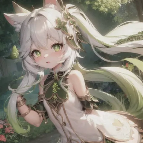 (fluffy anthro furry:1.3), 1girl, solo, hair, fox, fox ears, furry, <lora:nahidaGenshinImpact_v10:1>,nahida \(genshin impact\),cross-shaped pupils, green eyes,(ponytail, pointy ears:0.6),best quality,masterpiece,a very delicate and beautiful , (one cute girl at the center:1.2), (solo:1.3), nahida \(genshin impact\), <lora:nahida-v13face:1>,cross-shaped pupils, (ponytail, pointy ears,:0.6) ,cowboy shot,hands behind back,two hands,fluffy fox tail,