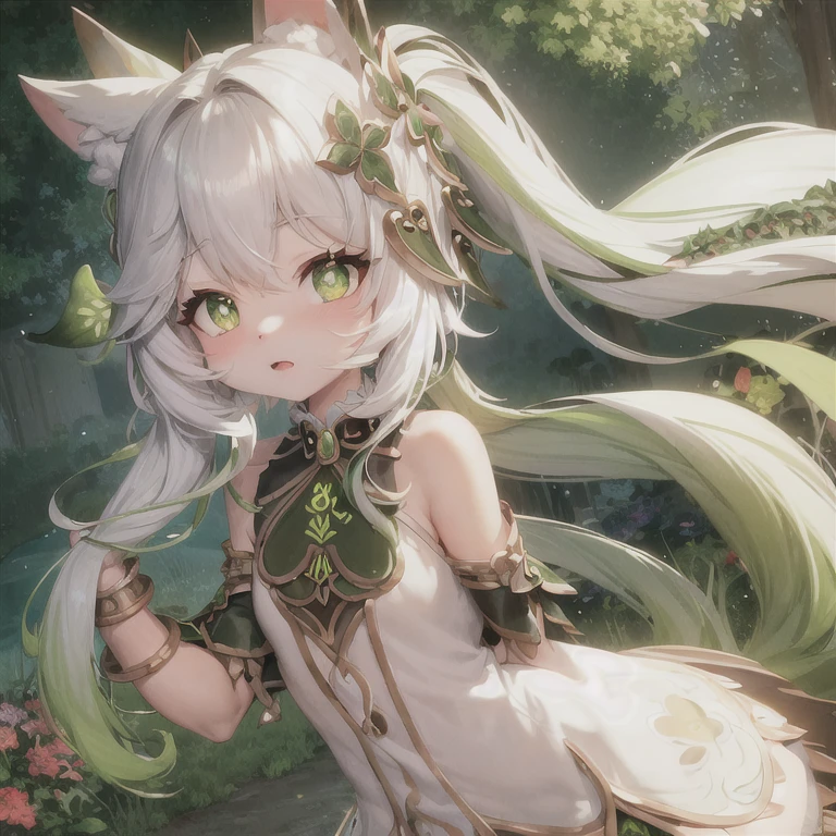 (fluffy anthro furry:1.3), 1girl, solo, hair, fox, fox ears, furry, <lora:nahidaGenshinImpact_v10:1>,nahida \(genshin impact\),cross-shaped pupils, green eyes,(ponytail, pointy ears:0.6),best quality,masterpiece,a very delicate and beautiful , (one cute girl at the center:1.2), (solo:1.3), nahida \(genshin impact\), <lora:nahida-v13face:1>,cross-shaped pupils, (ponytail, pointy ears,:0.6) ,cowboy shot,hands behind back,two hands,fluffy fox tail,