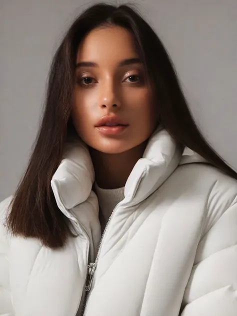 photo of liyasilver person wearing white puffer jacket <lora:LiyaSilverSDXL_V2:0.9>