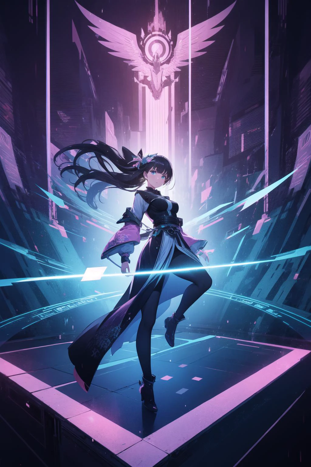 <lora:holographic_interface_v10:0.8>
(masterpiece), 1girl, fantasy, (holographic interface:0.4)