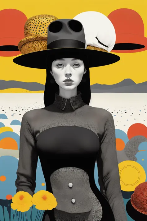 a woman in a black bathing suit and a hat , Harmonious_Dreamer