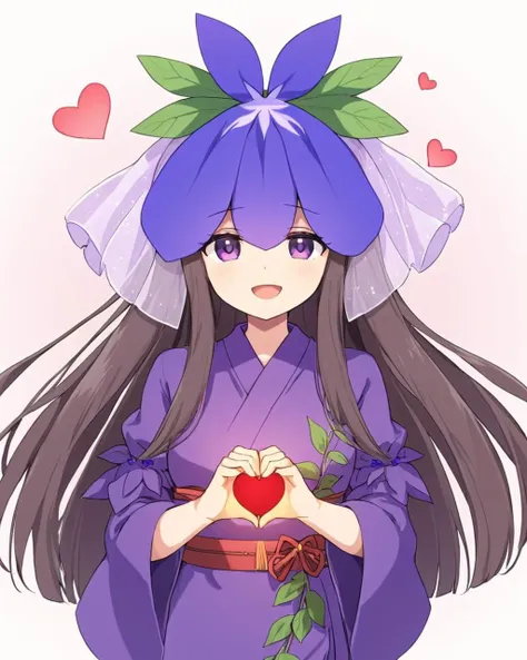 yomotsu hisami,heart, sparkle, white_background, long_sleeves, simple_background, purple_flower, own_hands_together, open_mouth, 1girl, standing, interlocked_fingers, leaf, wide_sleeves, veil, kimono, :d, facing_viewer
<lora:yomotsu_hisami_image362_2023-12-20:1>,star-shaped_pupils,symbol-shaped_pupils,. gorgeous,key visual, vibrant, studio anime,award-winning, professional, highly detailed,high budget, cinemascope