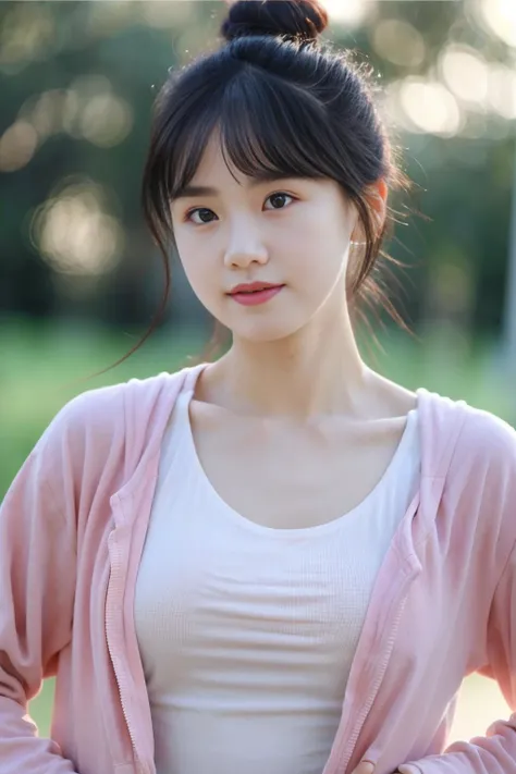 FILMG,upper body,depth of field,blurry background,(8k, RAW photo, best quality, masterpiece:1.2),(realistic, photo-realistic:1.37),lens flare,cute,professional lighting, photon mapping, radiosity, physically-based rendering,lss,1girl ,single hair bun, bangs,jacket,sportswear,playground,(pureerosface_v1:0.3) <lora:shojovibe_v11:0.3> <lora:FilmG4:1> <lora:lss3-000014:0.7>