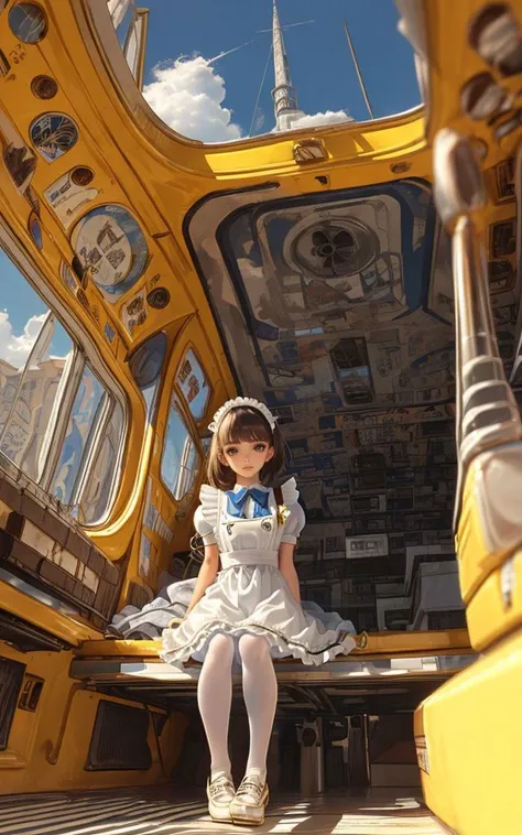 (masterpiece, top quality, best quality, official art, beautiful and aesthetic:1.2),
xuer scenes,1girl,
<lora:~Q?-fSW:fo xuer scenes:0.8>,Victoria black maid dress,hair ribbon,flowers on face,long frills dress,maid headdress,white pantyhose,Skirt pleats,blue dress bow,yellow apron dress,mary janes,