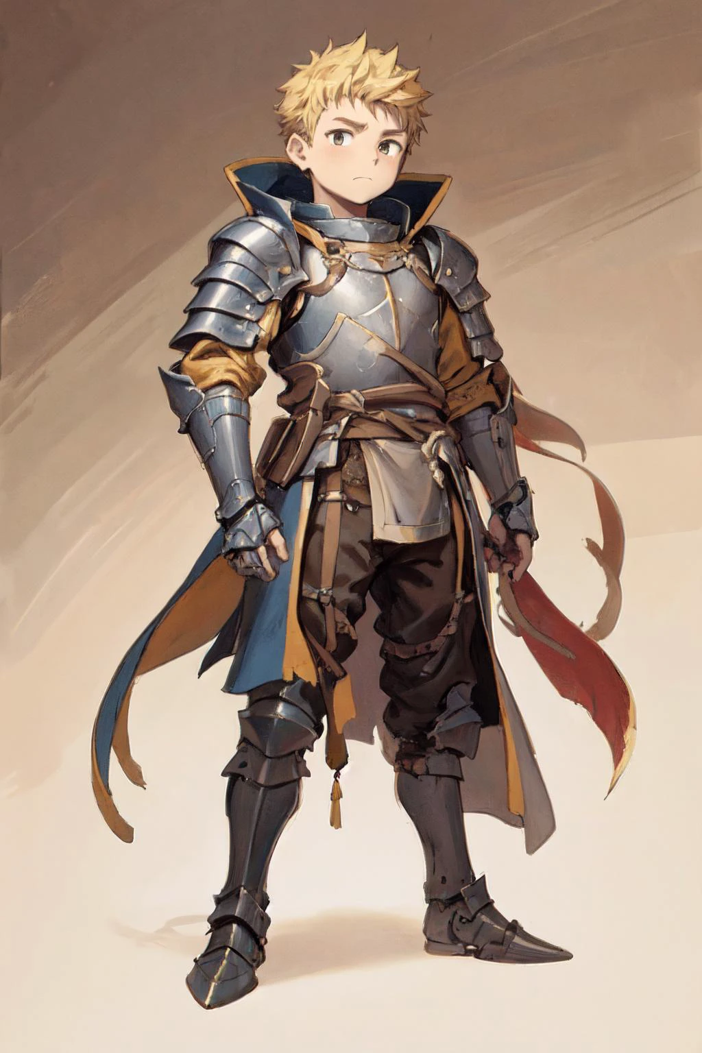 (AS-YoungV2:1.2), male focus, looking at viewer, traditional media, solo,
1boy, medieval armor, Paladin, standing, full body, simple background
<lora:䏿µ¦é£æ ¼ - traditional media - Miura_08:0.6> <lora:ä¸ä¸çºªçç² - medieval armor - MedievalArmor_v2:0.2>