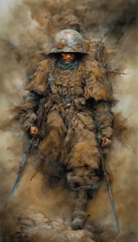 On the battlefield of the smoke of guns，Um General com um sorriso torcido，With two daggers in his hands，Estilo ninja, Com um rifre de assalt fusil nas costas, Stepping on a psychopathic clown, Several dead clowns on the ground, Ataque nas sombras，Assassinos，ASSASSINATO，arte de splash do personagem，A arte do assassinato，Credo dos Assassinos. Make sure there is no noise and that the lines are thick and sharp like contour art, (((pose interagindo e se apoiando [em uma objeto|em algo no ambiente]))), foco em um quadro vertical da imagem."((corpo inteiro):1.5). 16k, UHD, best possible quality, ((best possible detail):1), best possible resolution, Motor Unreal 5, fotografia profissional, ((Batman)), perfeito_Hands, (perfeito:1.2)