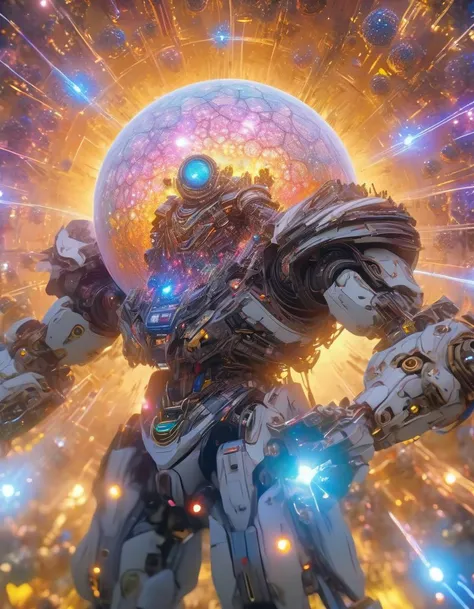 wani wani panic,
(Amazing ultra sharp, intricate photography), (Close view on a Colorful, Ultra detailed Mech suit pilot, 25yo man stubble, terrified facial expression) (watching the collapse of a Dyson sphere), (brilliant detailed space scene), (Tiny details, micro details, Raytraced lighting, caustics),