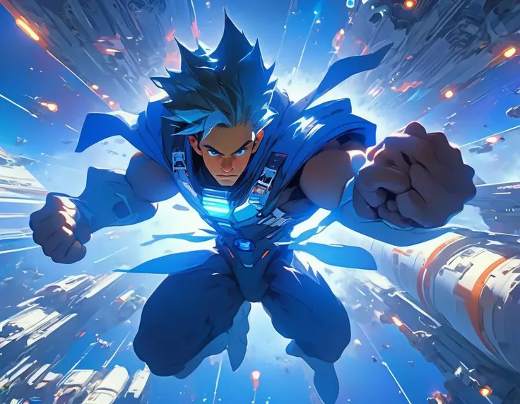 dynamic angle, 
Off-center Full body, firm stance, clenched fists, 25yo man terrified facial expression stubble, wearing futuristic mage uniform, background massive bay window in space station, megastructure, brilliant detailed space scene, (Tiny details, micro details, Raytraced lighting, caustics),