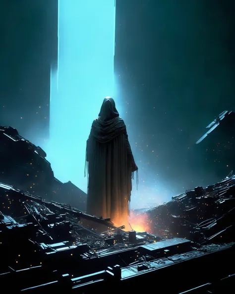 Scary cloaked female ghost with lifeless eyes, white pale skin, black background, close-up, horror, dark and haunting, hyperrealism, ultra-detailed, 8k, sharp focus, emitting diodes, smoke, artillery, sparks, racks, system unit, motherboard, by pascal blanche rutkowski repin artstation hyperrealism painting concept art of detailed character design matte painting, 4 k resolution blade runner