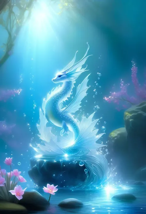 a sense of depth and intrigue, digital brushstrokes, soft lighting,
little dragon close-up transparent insanely detailed liquid water dreamy flower, light inside body, placed on stump, sunlight, dynamic, expressive filigree, complex, artistic, super cute , luminescent, complex, cinematic, highly detailed, realistic
style of Jean Baptiste Monge, Thomas Kinkade, David Palumbo, Carn Griffiths