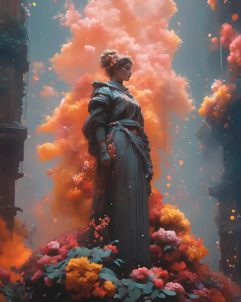 Autumn with flowers, hyper detailed 3d render like a Oil painting, concept art, trending on dribble, perfectionism, max detail, Dark Intricate Detail, 4k uhd, unreal engine, greg rutkowski, loish, rhads, beeple, makoto shinkai and lois van baarle, ilya kuvshinov, rossdraws, tom bagshaw, alphonse mucha, global illumination, detailed and intricate environment, sharp focus, emitting diodes, smoke, artillery, sparks, racks, system unit, motherboard, by pascal blanche rutkowski repin artstation hyperrealism painting concept art of detailed character design matte painting, 4 k resolution blade runner