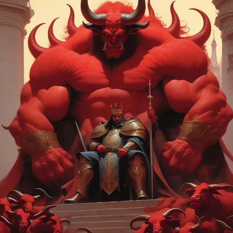 satan on his ruling throne, red skin, chubby, hairy, high resolution, ultra-detailed, sharp focus, intricate details, detailed eyes, symmetrical eyes, expressive eyes, clear pupils, vibrant eyes, focused gaze , king's expression is intimidating with a sense of authority, solo, masterpiece, best quality, chubby, red skin, male, mature, manly, nipples, photorealistic, 8k, (wide dynamic range, hdr:1.2) ocean, boat, sunset, sitting, (night:1.2), light, wide shot, looking at viewer, pose, penis, testicles, completely nude, full body, spread legs, shadow, very short hair, open mouth, smirk, leaning back, hell, very short fur, arm up, feet,