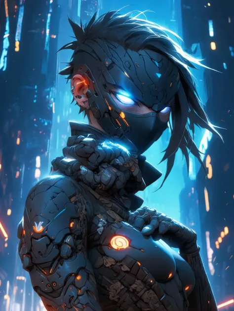 female assassin, ((topless)), (mask), (armor), ((multiple battle scars)), ((multiple tattoos)), (cyberpunk), (cyborg), nipples, by wlop and ilya kuvshinov. makoto shinkai tren cartoon colorful soft lines super detailed faces shapely body parts (and eyes ) intricate painting illustration hearthstone official media in style of craig mullins alphonse much blue lighting ethereal fantasy artstation pixiv scenery 8k ultra high definition cgsociety contest winner award