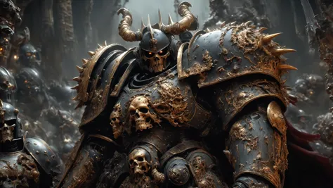 ((Black Legion)), (((Chaos Space Marines))), (((Heresy))), ((Abaddon the Despoiler)), (Eye of Terror, Siege of Terra, Golden Throne:1.3), (((Chaos Undivided))), (corrupted, traitor, sinister:1.4), ((grimdark, atmospheric, dark fantasy)), (dusk, shadows, low-light:1.2), (Adrian Smith, John Blanche:1.3), (Warhammer 40,000 style), (Artstation, DeviantArt:1.1), (digital painting, 3D model, hyper-realistic:1.5), (low-key lighting, high contrast, intricate armor details:1.4)
, ((best quality)), ((masterpiece:1.4)), (extremely detailed), (8k, high quality, cinematic, hyperrealistic, illustration, absurdres, )ctane render, fantastic realism, vibrant color, high detail, rich textures, high-resolution, depth-filled, polished, consistent style, innovative design, perfect proportions, properly aligned features, precise, harmonious colors, soft lighting, creative, fluid movement, intricately detailed, dynamic perspective, balanced composition, 3-dimensional, natural posing, high contrast), <lora:wowifierXL:0.3>