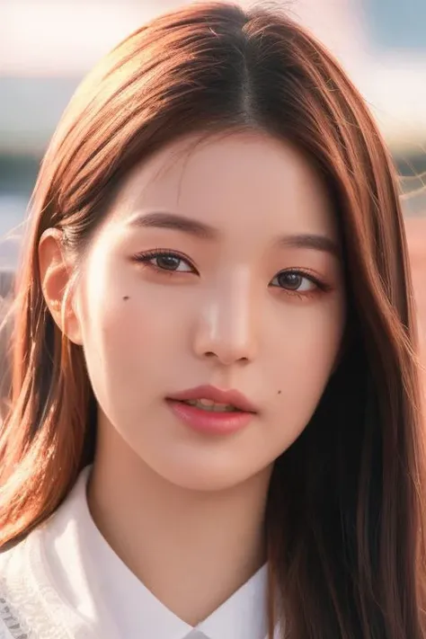 <lora:iveWonyoungV1.5:1>,Wonyoung,1girl,solo,woman,complex 3d render ultra detailed, smile, portrait of beautiful woman, moody portrait, striking features, beauty, intricate details, dramatic composition, tension, contrast, texture, realism, high-quality rendering, stunning art, high quality, film grain, Fujifilm XT3,swirly bokeh,(realistic, photo-realistic:1.4),RAW photo,physically-based rendering,(looking at viewer:1.4),(8k, best quality, masterpiece:1.2),(full body shot:1.2),octane render,extremely detailed CG, unity 8k wallpaper,in street,urban,city,(studio soft light,sunlight:1.1),hyper realistic detail shiny skin,ultra detailed,(standing:1.1),(a girl is wearing sleeveless:1.5),(ultra realistic:1.2),(intricate:1.1),(photorealistic:1.1),1girl,(skinny:1.3),detailed background ,(large breasts:1.1) ,makeup