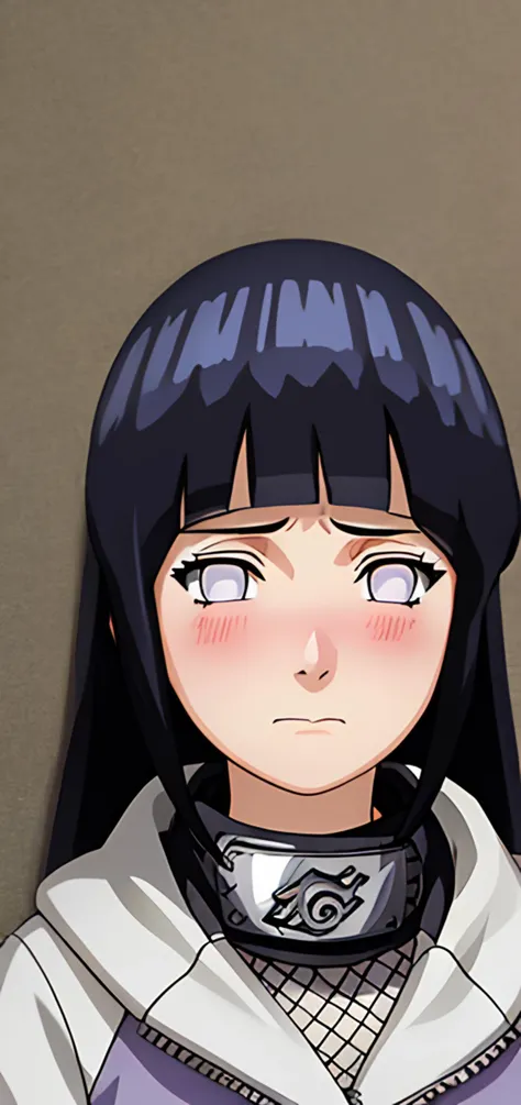 hinata\(shippuden\), headband around neck,konohagakure symbol,fishnets, hinata, closed mouth, excitement, blush, detailed fingers, masterpiece, absurdres, 1girl, solo,wariza, <lora:add_detail:0.5> <lora:Hinata[Shippuden][V1]:1>