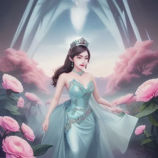 you are a noble and cold queen,barely to catch a glimpse of a passing beauty,national beauty and heavenly fragrance -- peony,<lora:4r:1>,american blockbuster photography effects,