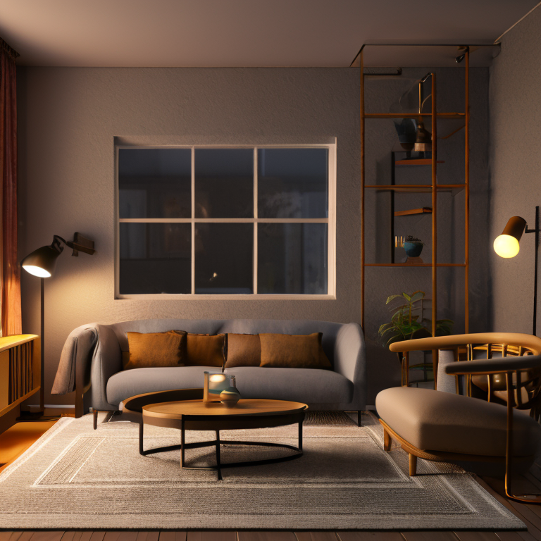 Arafed living room with a couch - SeaArt AI