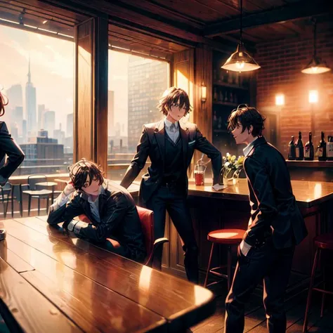 (masterpiece, best quality), warm lighting, 3 friends arguing in a bar <lora:add_detail:1>