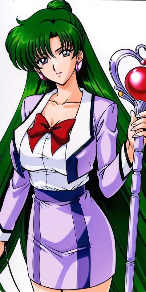 <lyco:SetsunaMeiouV3:0.7>, SetsunaMeiou, large_breasts, standing, solo, setsuna_purple_teacher_dress_suit, staff_GarnetRod, masterpiece, best quality, detailed face, detailed eyes, highres,