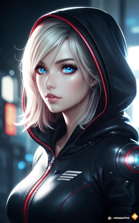 sehele style, anime, a woman, techwear, cyberpunk, stylish, functional, hooded, high-tech, multiple-pocket, modern, combat, futuristic, goggles, techband, cyber, power-pack, cybernetic, 8k, 4k, Unreal Engine 5, octane render, trending on pixiv, fanbox, skeb, masterpiece, smooth soft skin, big dreamy eyes, beautiful intricate colored hair, anime wide eyes, soft lighting, concept art, digital painting, <lora:sehele:0.4>,
