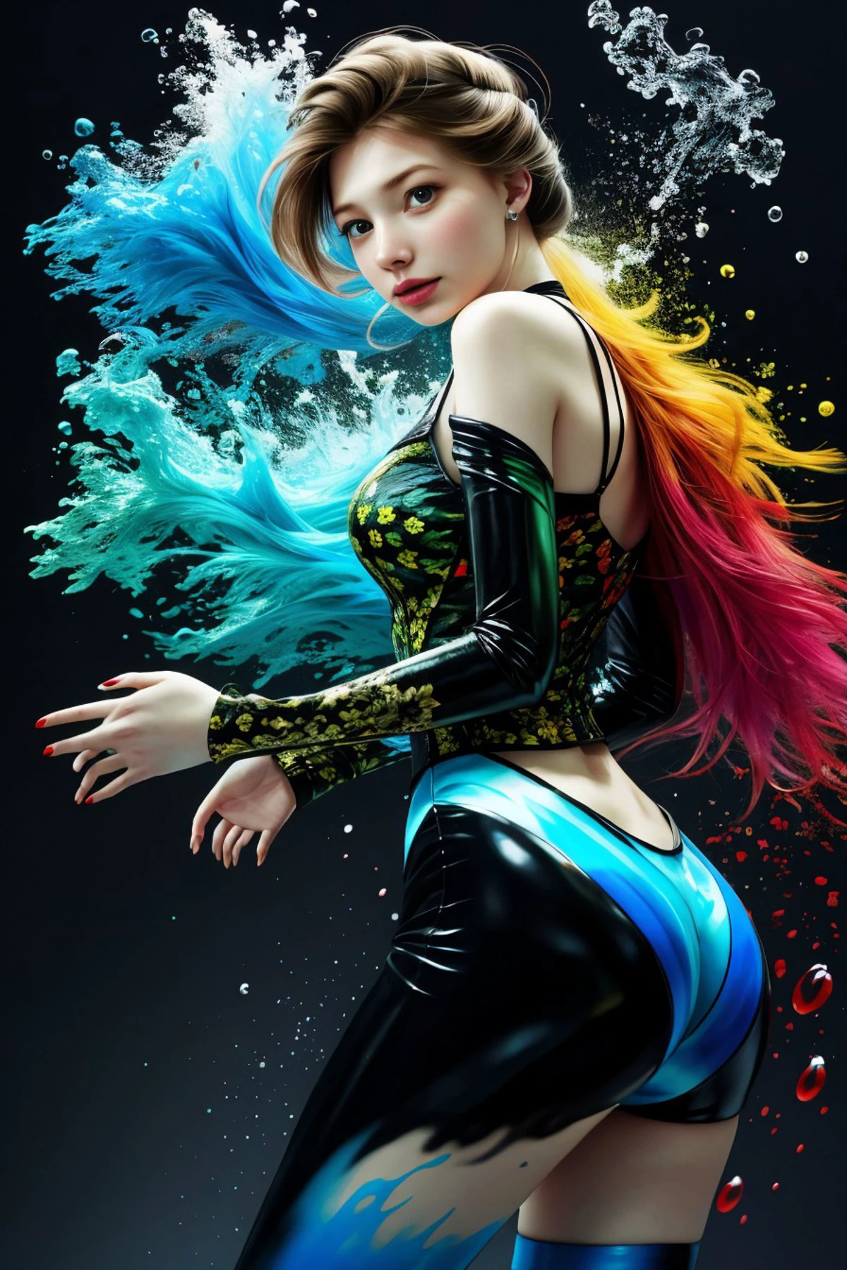 realistic photo of (<lora:AnastasiaCebulska_v1:.9> AnastasiaCebulska:1.0), ink splash, colorful,