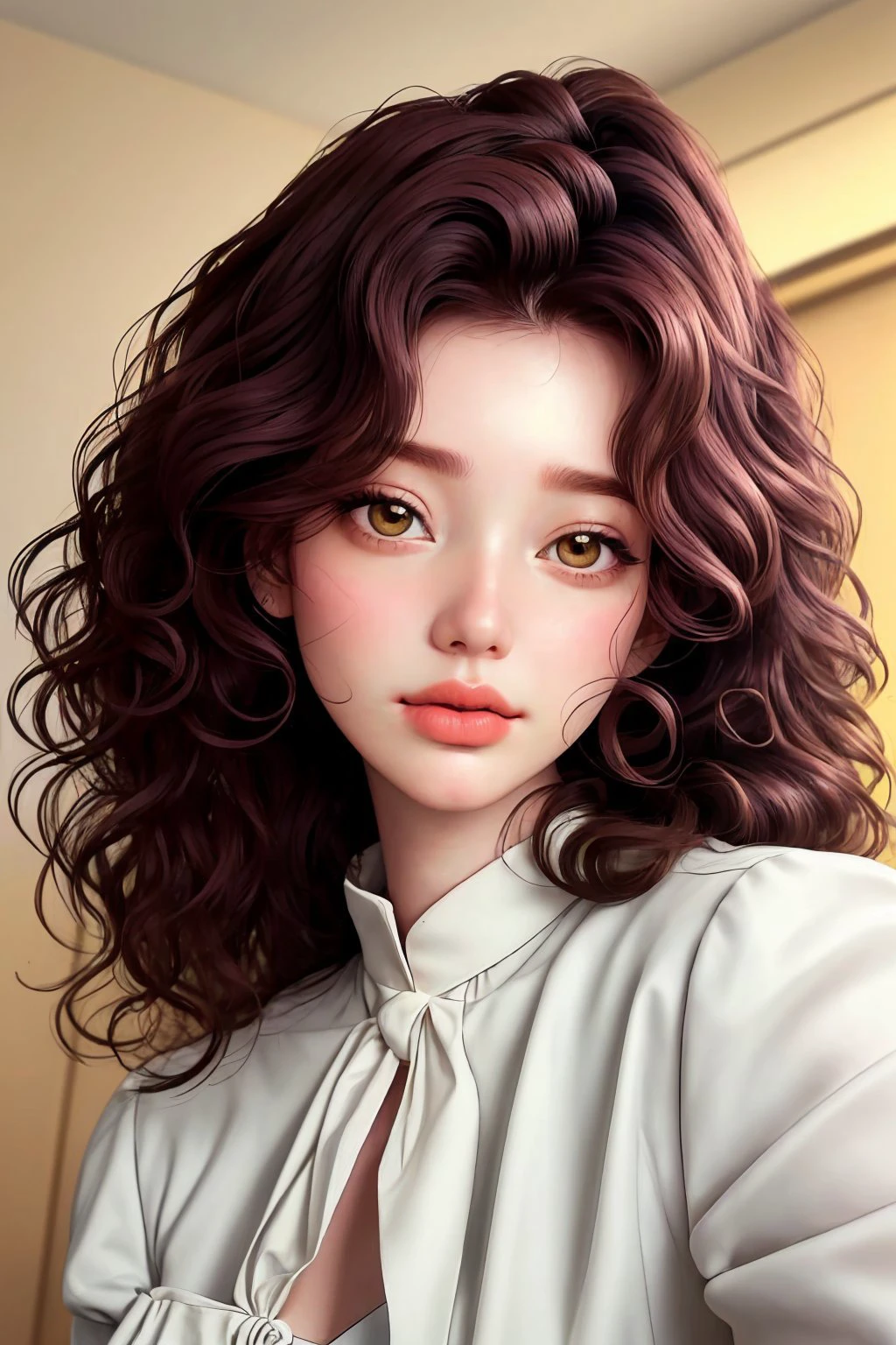 <lora:AnastasiaCebulska_v1:.9> AnastasiaCebulska coloring book line art, focus on eyes, close up on face, pouting, reseda color hair styled Straight S-Curl Waves