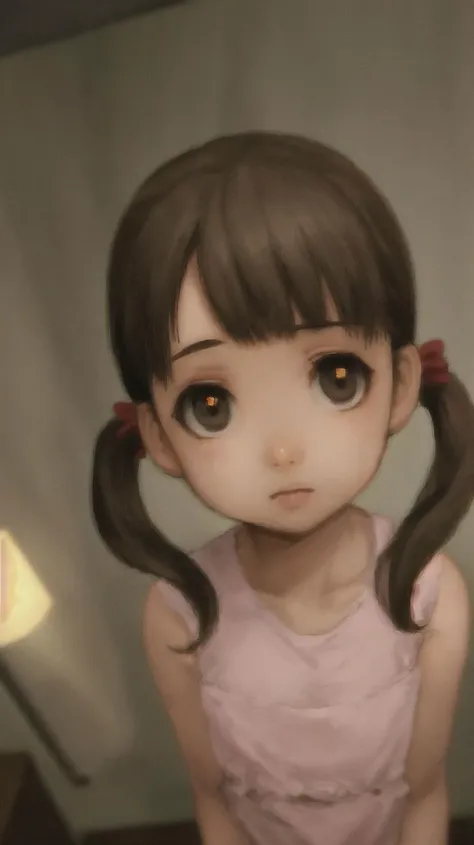 1girl,solo,(best quality:1.1),(masterpiece:1.1),upper body,looking at viewer,dynamic angle,cute,clear facial skin,short twintails,<lora:Nanako Doujima:0.8>,nanako doujima,inside,bedroom,perfect lighting,