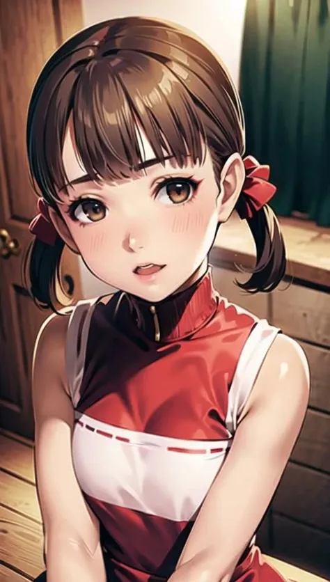 1girl, solo,(best quality),(masterpiece:1.1), upper body, looking_at_viewer, dynamic angle, cute, clear facial skin,short twintails,