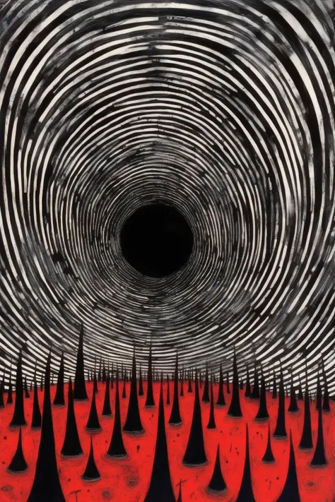 <lora:Stanley Donwood Style:1>Stanley Donwood Style - a-Black-Hole-with-Event-Horizon in the style of Stanley Donwood