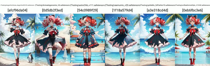 (masterpiece, best quality), intricate details,
1girl, <lyco:KitsuneAi-Ollie-LoCon32V1:0.8>bow, mismatched footwear, bandages, double bun, hair bun, asymmetrical footwear, torn clothes, blunt ends, black bow, dress, red bow, torn dress, hair bow, bandaged arm, black dress, bandaged leg, shoes, red footwear symbol-shaped pupils, boots, cross-laced footwear, heart choker, bangs, short sleeves
beach, (penguins:1.3), palm trees, pool, surfing,