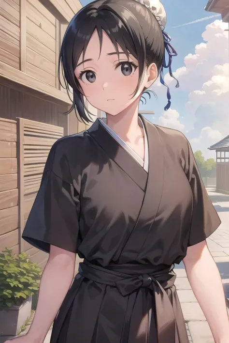momohinamori, <lyco:momohinamori-lyco-nochekaiser:1>,
momo hinamori, black hair, hair bun, single hair bun, bun cover, short hair, (black eyes:1.5), (swept bangs:1.5),
BREAK japanese clothes, armband, black hakama, long sleeves,
BREAK looking at viewer, full body,
BREAK outdoors,
BREAK <lyco:GoodHands-beta2:1>, (masterpiece:1.2), best quality, high resolution, unity 8k wallpaper, (illustration:0.8), (beautiful detailed eyes:1.6), extremely detailed face, perfect lighting, extremely detailed CG, (perfect hands, perfect anatomy),