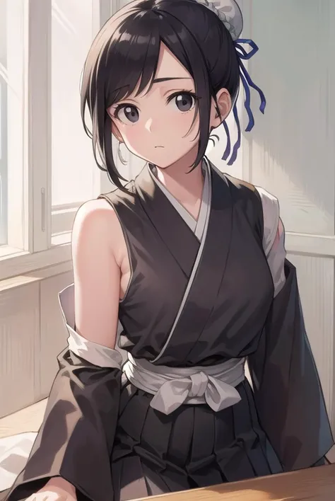 momohinamori, <lyco:momohinamori-lyco-nochekaiser:1>,
momo hinamori, black hair, hair bun, single hair bun, bun cover, short hair, (black eyes:1.5), (swept bangs:1.5),
BREAK japanese clothes, armband, black hakama, long sleeves,
BREAK looking at viewer, full body,
BREAK outdoors,
BREAK <lyco:GoodHands-beta2:1>, (masterpiece:1.2), best quality, high resolution, unity 8k wallpaper, (illustration:0.8), (beautiful detailed eyes:1.6), extremely detailed face, perfect lighting, extremely detailed CG, (perfect hands, perfect anatomy),
