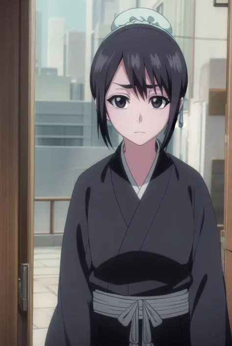 momohinamori, <lyco:momohinamoriv2-lyco-nochekaiser:1>,
momo hinamori, black hair, hair bun, single hair bun, bun cover, short hair, (black eyes:1.5),
BREAK long sleeves, japanese clothes, kimono, haori, black kimono, hakama, black hakama,
BREAK outdoors,
BREAK looking at viewer, (cowboy shot:1.5),
BREAK <lyco:GoodHands-beta2:1>, (masterpiece:1.2), best quality, high resolution, unity 8k wallpaper, (illustration:0.8), (beautiful detailed eyes:1.6), extremely detailed face, perfect lighting, extremely detailed CG, (perfect hands, perfect anatomy),