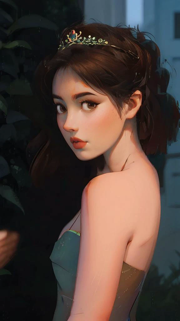1girl, bare_shoulders, black_hair, blurry, blurry_background, breasts, brown_eyes, closed_mouth, depth_of_field, dress, from_side, lips, looking_at_viewer, looking_to_the_side, nose, realistic, short_hair, small_breasts, solo, upper_body
<lora:fugu:0.8>