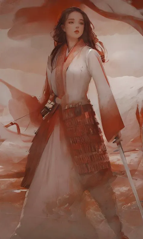 Cartoon character, 1girl, Mulan, Red Armor, female warrior in armor, holding a long sword, standing on the battlefield,
blurry background, depth of field, hakama, hakama skirt, chinese clothes, long hair, motion blur, outdoors, solo, standing, sunset, sword, weapon,
macro zoom style, Arnold rendering, cute fantasy, cute cartoon character, Disney style, movie tone , 8k, hd, 3d, c4d ,  <lora:fugu02:0.8>