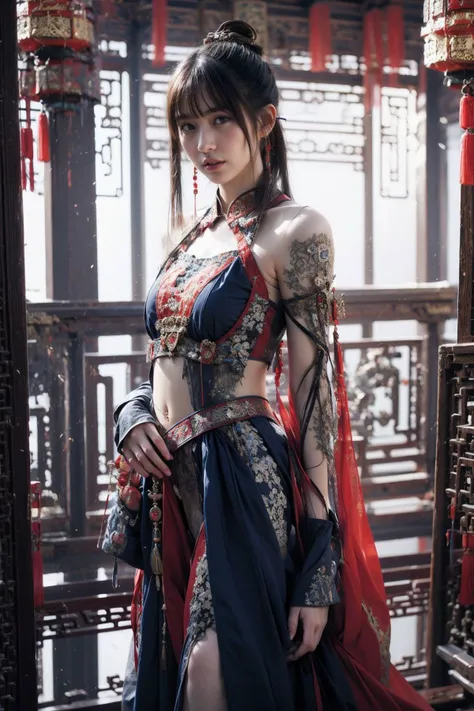 ((ancient_chinese_indoors)),nsfw,masterpiece,best quality,(black hair),short ponytail,<lora:Lsm_no_001:1>,<lora:ancient_chinese_indoors:0.7>,
<lora:hand:1>,<lora:FilmVelvia3:0.2>,<lora:zdy_v1:1>,<lora:Lsm_no_004:1>,<lora:antique:0.8>,<lora:hongsejiayi:0.5>,(red chinese clothes),